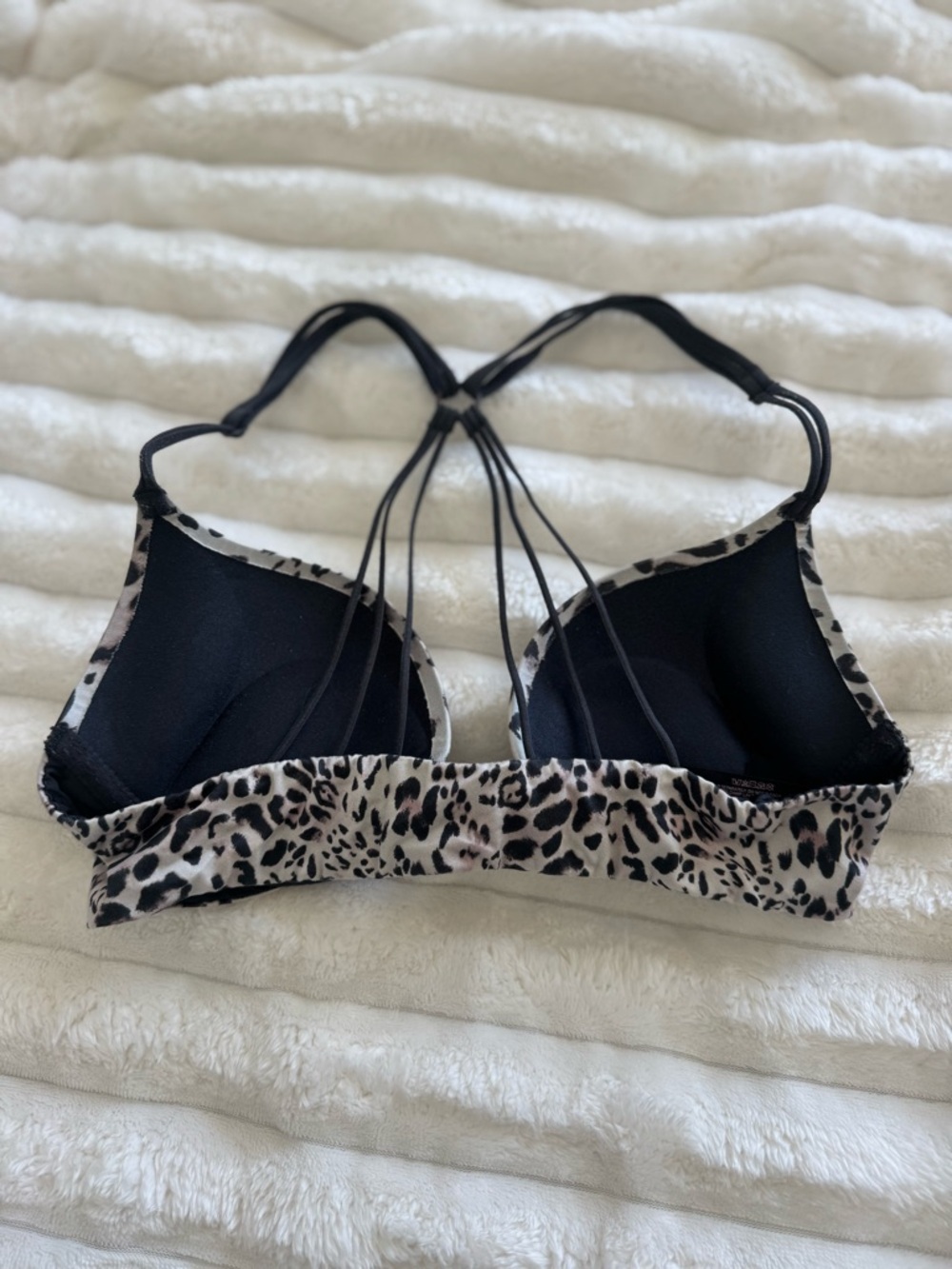 Victoria's Secret Leopard Print Push-Up Bra - Black & Cream - Picture 3 of 4